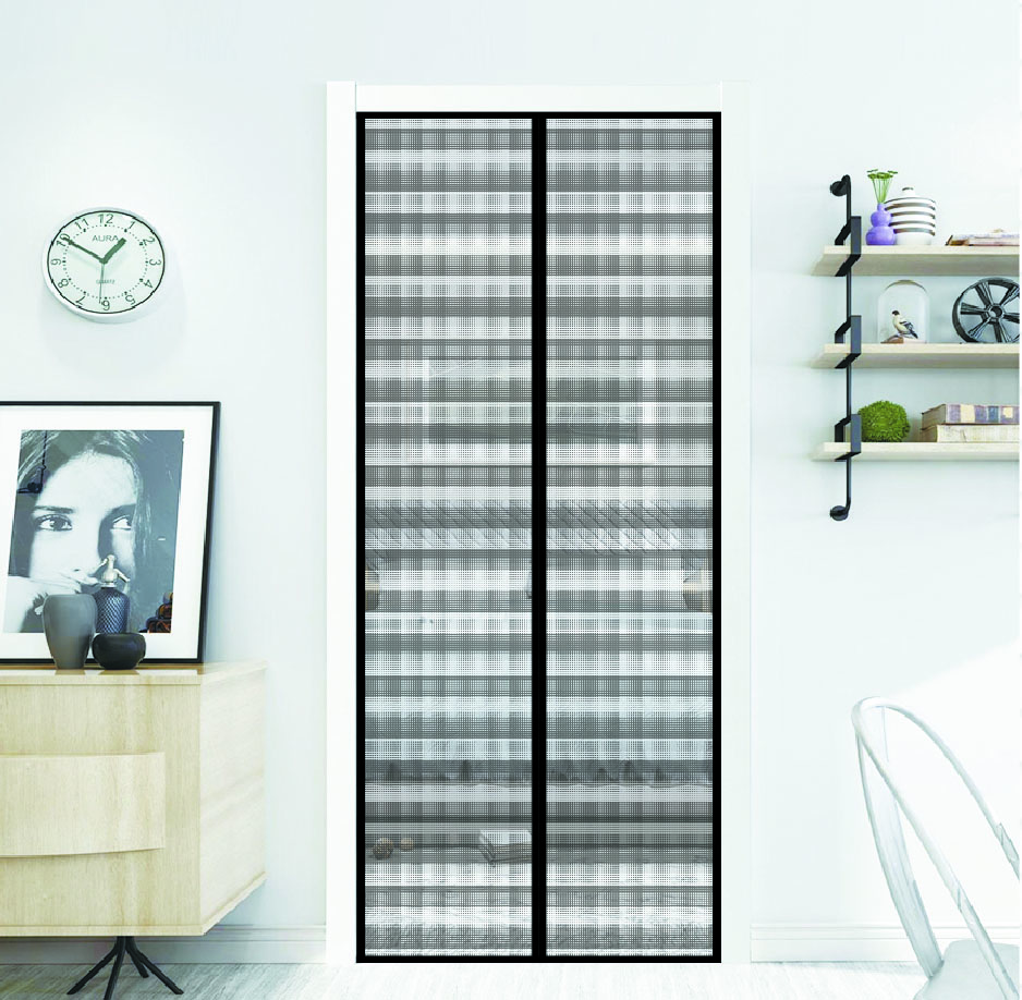 Magnetic Screen Door Fiberglass 20 Mesh Curtain Plastic Coating White And Black